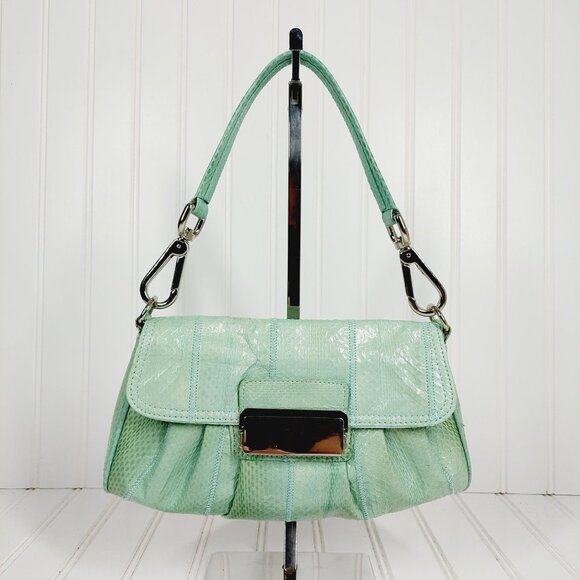 Express Turquoise Leather Shoulder Bag 0184 - Picture 1 of 15